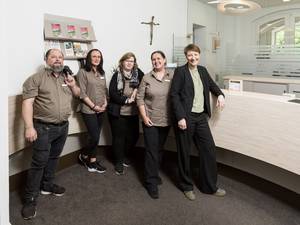 Bild vor dem Empfang im Bildungshaus St. Bernhard